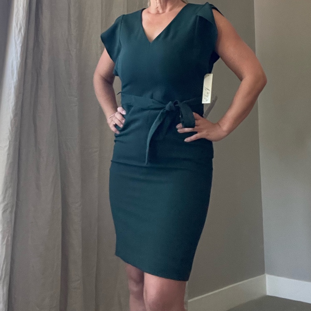 Eliza J Dark Forest Green Dress